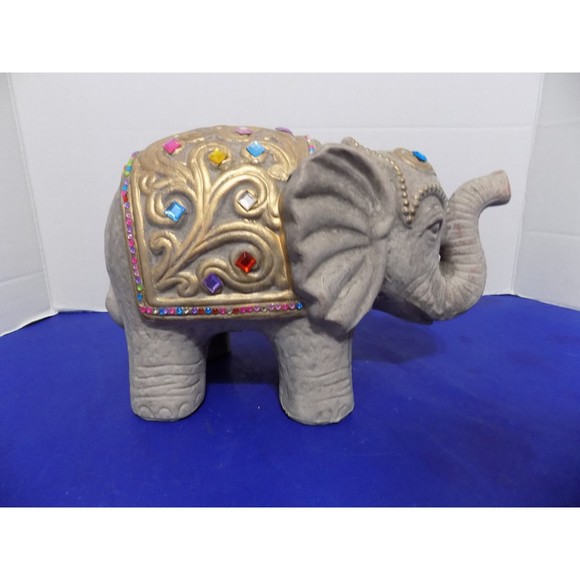 NEW Ceramic Circus Indian Elephant Statue Figurine - Picture 3 of 6